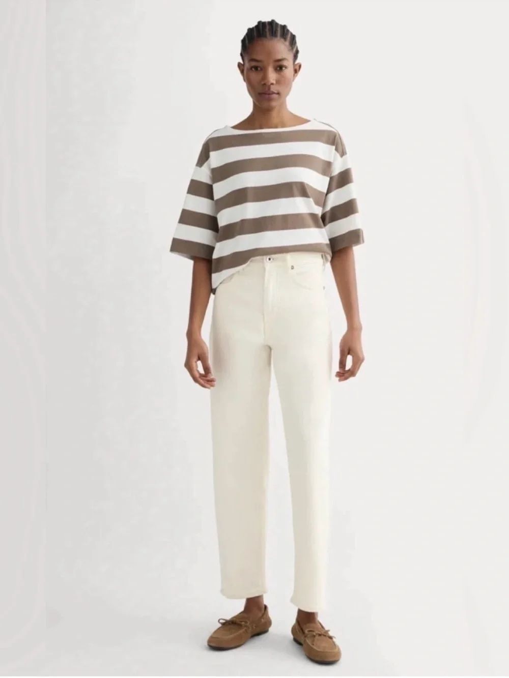 New Everlane THE WAY-HIGH® JEAN 2.0 Calico Ecru Size 25